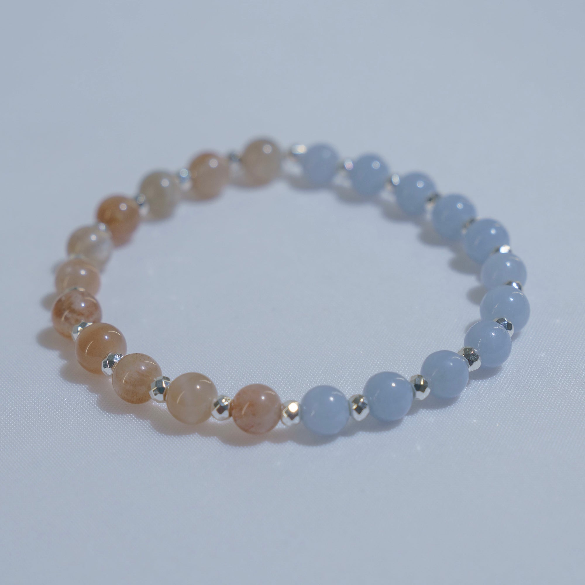 Faith Bracelet (Angelite + Grey Moonstone)