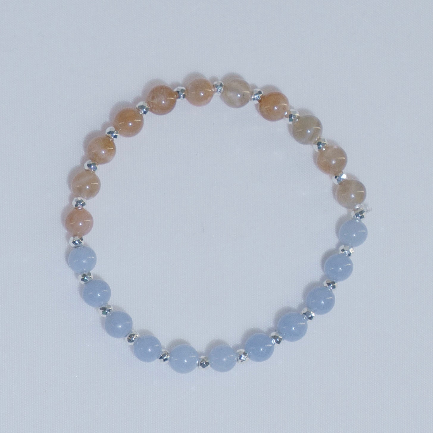 Faith Bracelet (Angelite + Grey Moonstone)