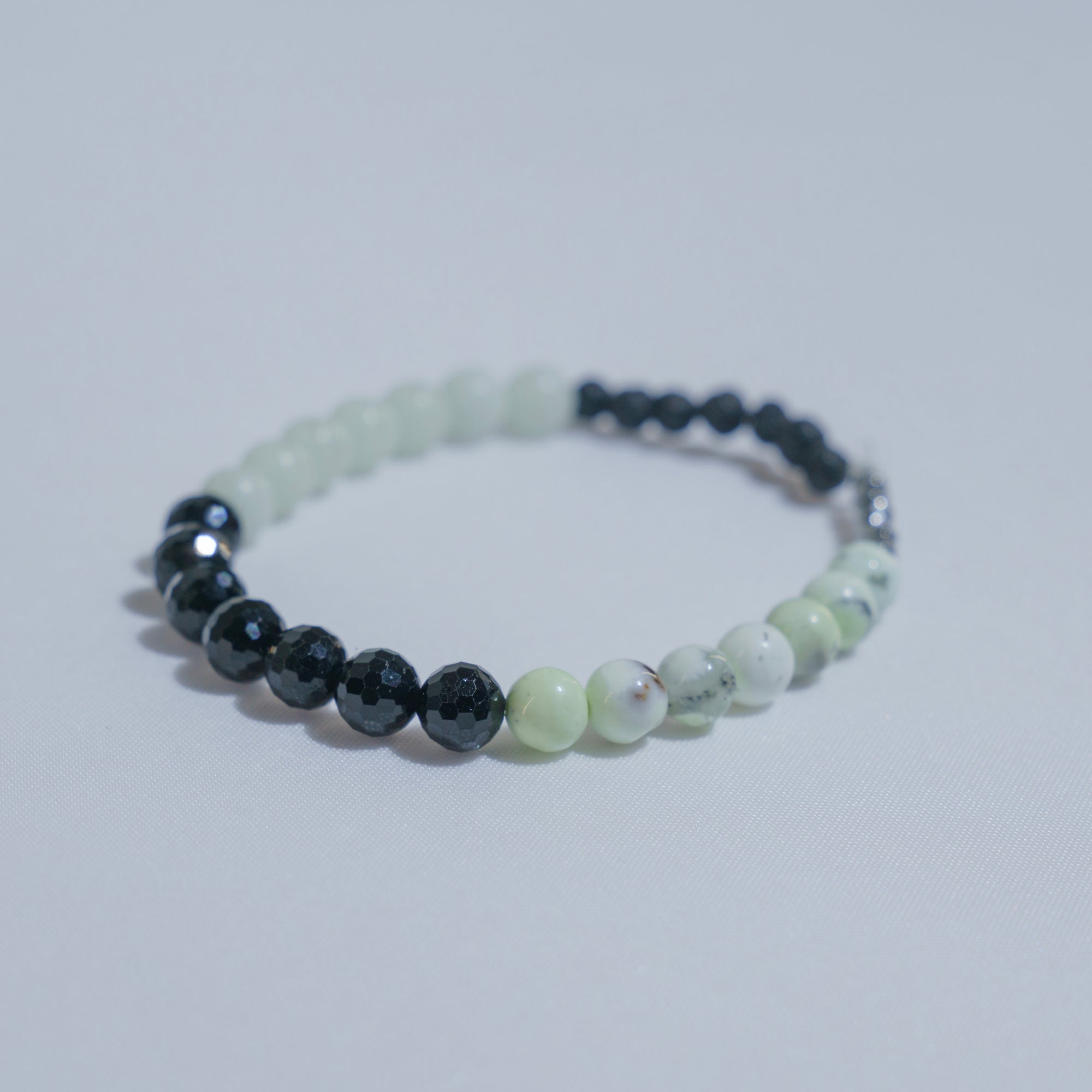 Glow-with-the-Flow Bracelet (Black Tourmaline + Lemon Chryproprase)