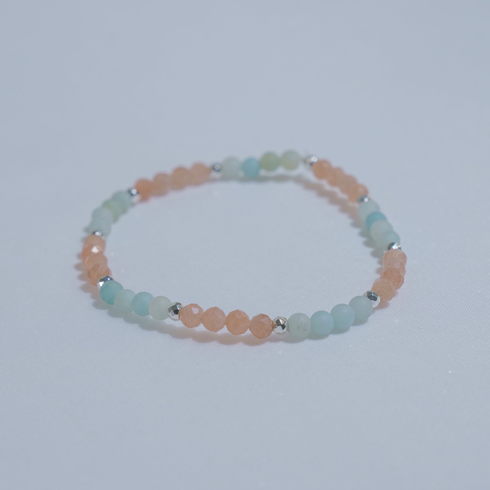 Intuition Bracelet (Peach Moonstone + Amazonite)